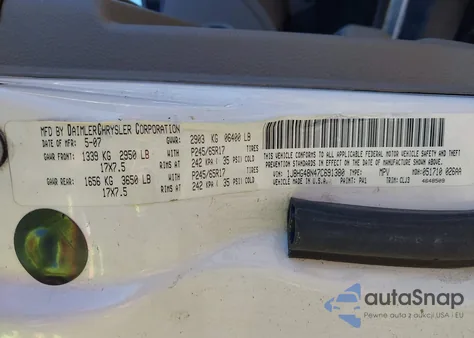 2007 Jeep Commander Sport из США, поврежденный, VIN 1J8HG48N47C691380